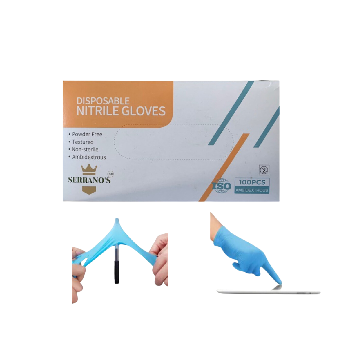 Guante De Nitrilo, Libre De Látex, 1000 Piezas. Color Azul, Talla Mediana.