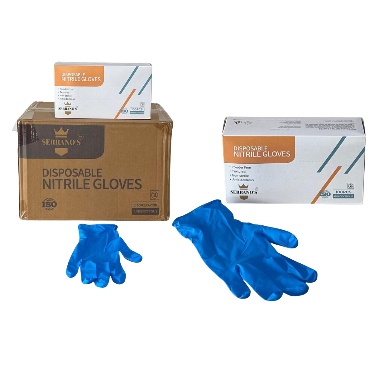 Guante De Nitrilo, Libre De Látex, 1000 Piezas. Color Azul, Talla Mediana.