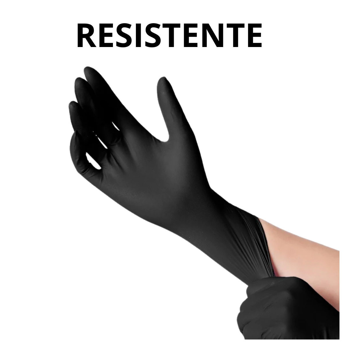 Guante De Nitrilo, Libre De Látex, 1000 Piezas. Color Negro, Talla Mediana.