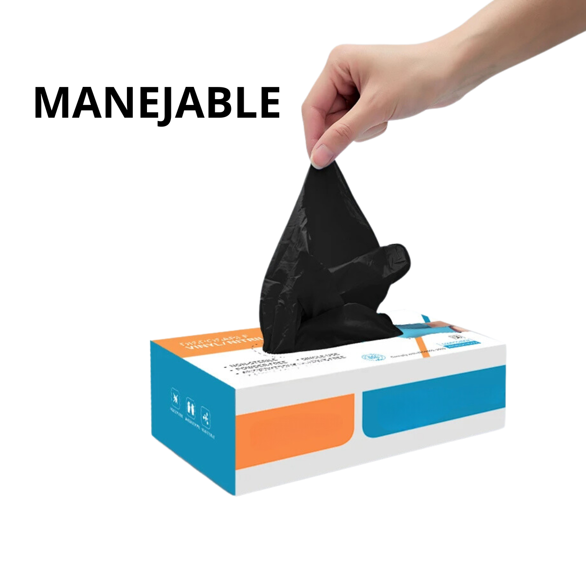 Guante De Nitrilo, Libre De Látex, 1000 Piezas. Color Negro, Talla Mediana.